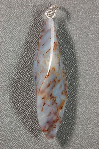 Blue/Orange Spiderweb Dinosaur Bone Twist Pendant #22520